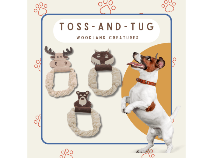 All Natural, Triple Stitched Pet Tug Toy. Durable, pet-safe Moose Tug