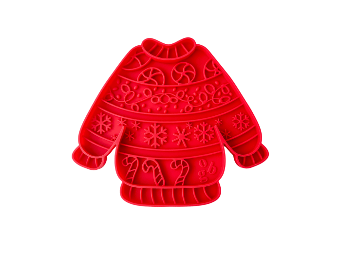 ugly holiday sweater lick mat | cranberry bark