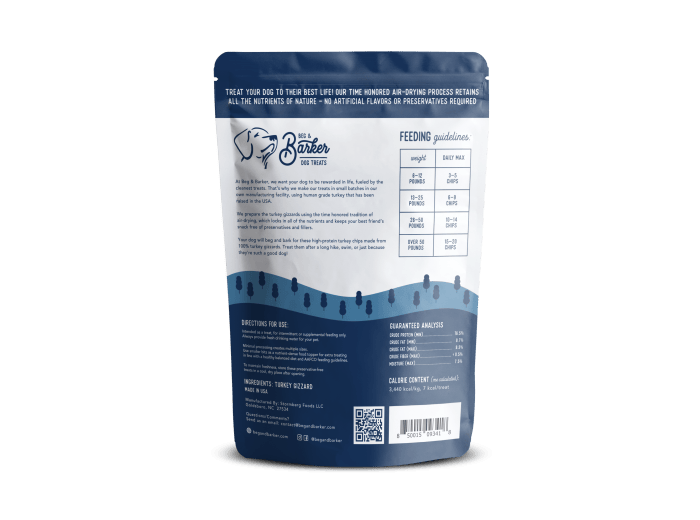 3.5 oz. Whole Turkey Chips Dog Treats