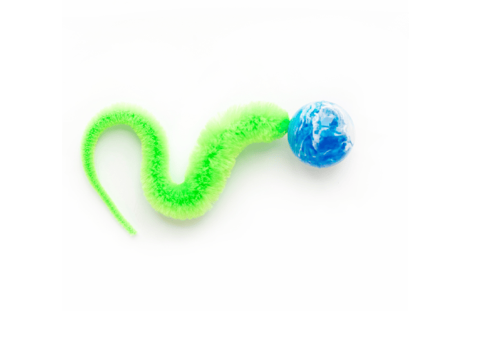 Wiggly Ball - Solid Marbled Cat Toy Bouncy Ball Free-hanging on 4x4 header card