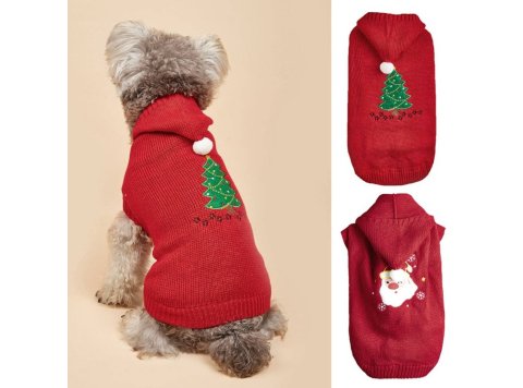 Christmoo - Christmas Themed Pet Sweater Santa XS