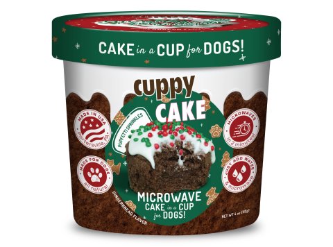 Cuppy Cake-Microwave Dog Christmas Cake in A Cup Gingerbread