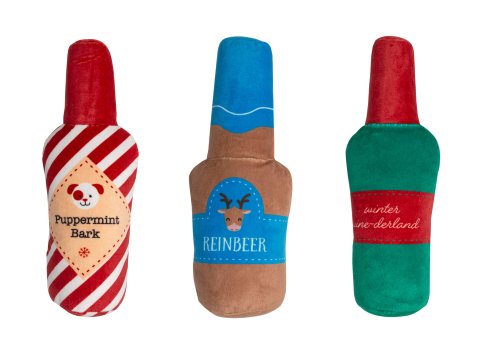 Holiday Spirits Christmas Dog Toys, Set of 3