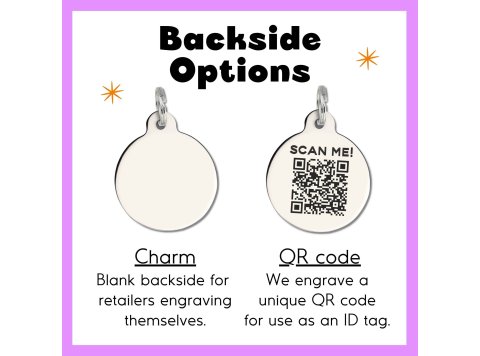 Gold Dog ID Tag with Personalized QR Code - Drama Queen Engraved QR Code