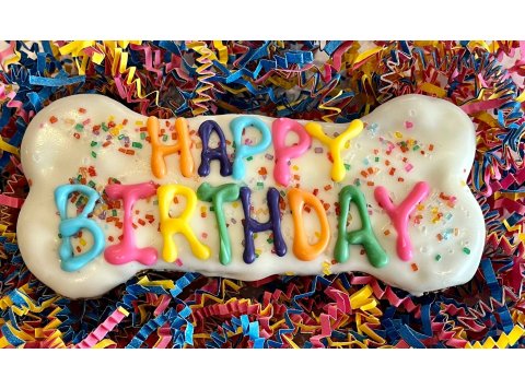 Colorful Happy Birthday Dog Bones