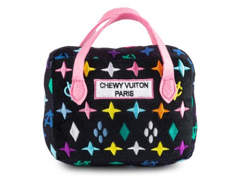 Black Monogram Chewy Vuiton Handbag Squeaker Dog Toy Large
