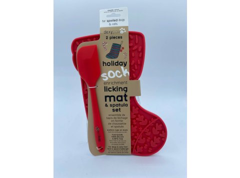 Stocking Enrichment Lick Mat with Silicone Spatula