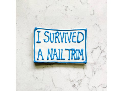 Spaw Day Cookies I Survived a Nail Trim Packaged