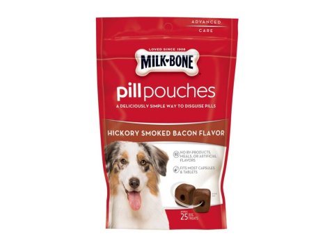 Milk-Bone Pill Pouches Dog Treats Hickory Smoked Bacon Flavor, 1ea/25 ct, 6oz.