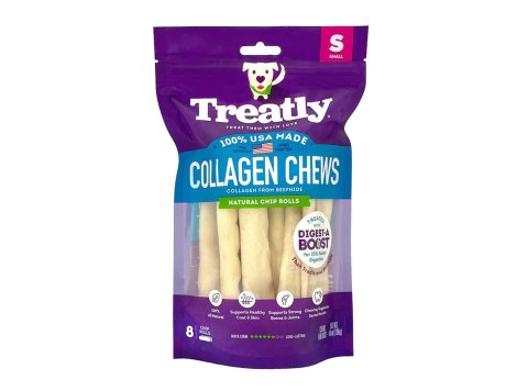 Treatly Collagen Chew Rolls Dog Treats Natural, 1ea/SM, 8 pk