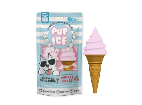 Pup Ice Waffle Cone Strawberry 2 Pk