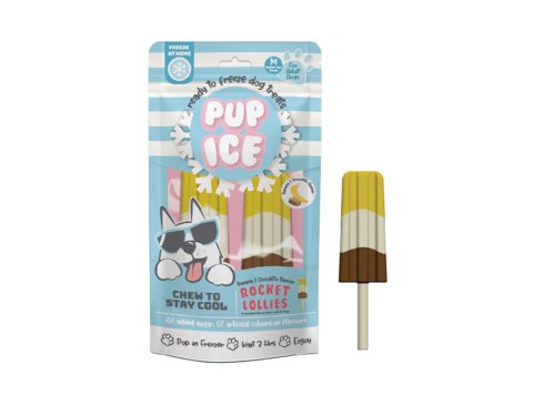 Pup Ice Rocket Lollies Banana/Chocolate 2 Pk