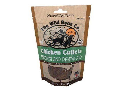 The Wild Bone Co. Fresh Breath Cutlets Dog Treats Chicken 2.75oz.