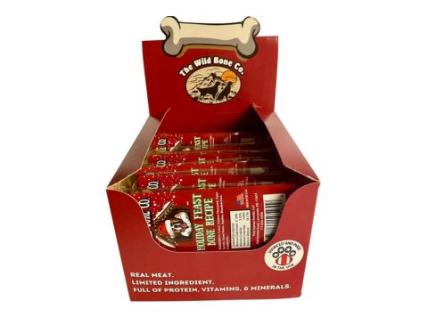 The Wild Bone Co. Holiday Bone Treat Display Turkey 2oz. -12 Pc