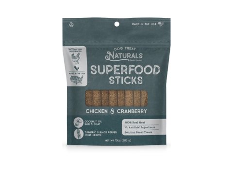 Dog Treat Naturals Dog Superfood Sticks Chicken & Cranberry 10Oz