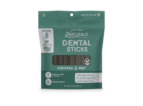 Dog Treat Naturals Dog Dentals Sticks Chickpea & Mint 10Oz 20 Count