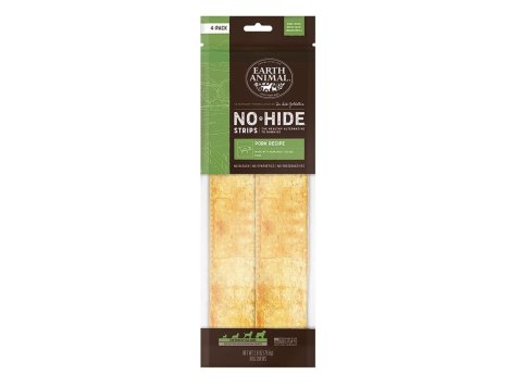 Earth Animal Dog No Hide Strips Pork 4 Pack