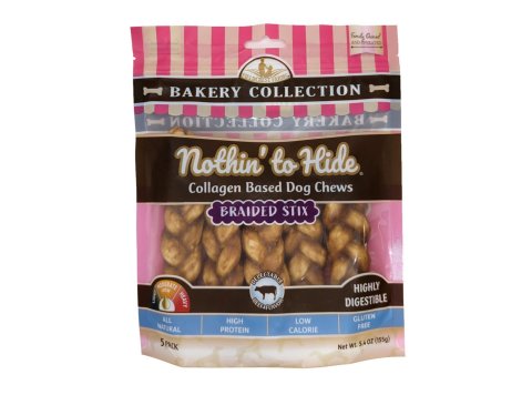 Fieldcrest Farms Nothin' To Hide Bakery Collection Dog Treat Braided Stix, Beef, 1ea/4.5 in, 5 pk