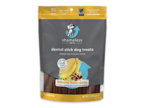 Shameless Dog Dental Sticks Banana/Bone Broth 7.2oz.