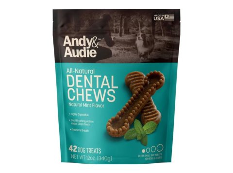 Andy & Audie Dental Chews For Dogs Mint XSmall 12oz.