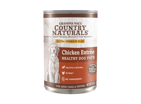 Grandma Mae's Country Naturals Healthy Dog Pate Wet Dog Food Chicken Entrée, 13oz. (Case of 12)