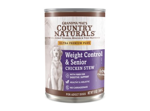 Grandma Mae's Country Naturals Weight Control & Senior Wet Dog Food Chicken Stew, 13oz. (Case of 12)