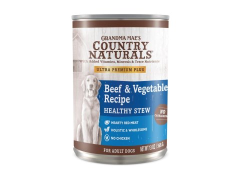 Grandma Mae's Country Naturals Healthy Stew Wet Dog Food Beef & Vegetable, 13oz. (Case of 12)