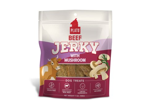 Plato Dog Jerky Beef With Mushroom 7Oz