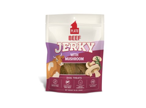 Plato Dog Jerky Beef With Mushroom 16Oz