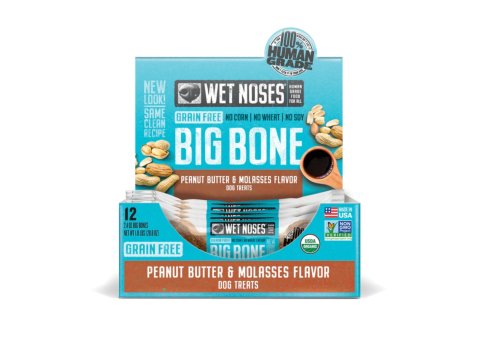 Wet Noses Dog Grain Free Peanut Butter Molasses Big Bones 2oz. (Case of 12)