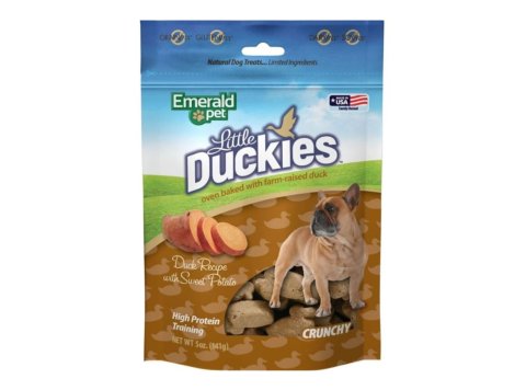 Emerald Pet Little Duckies Grain Free Dog Treats Duck/Sweet Potato 5oz.