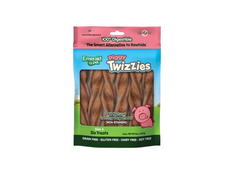 Emerald Pet Piggy Twizzies Dog Treat Pork 1ea/6 in, 6 pk, 8 oz