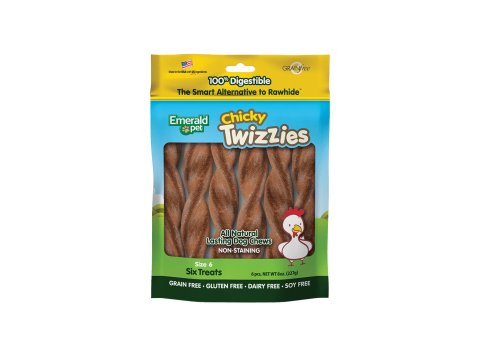 Emerald Pet Chicky Twizzies Dog Treat Chicken 1ea/6 in, 6 pk, 8 oz