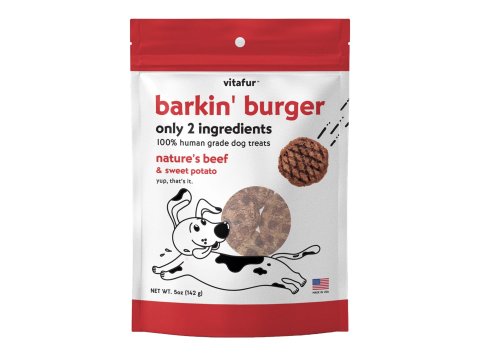 Vitafur Barkin Burger Dog 5oz. Nature's Beef Sweet Potato