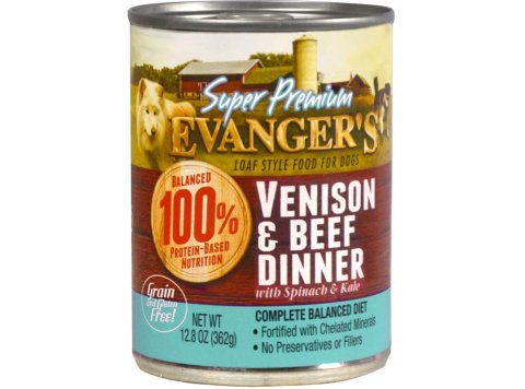 Evanger's Super Premium Limited Ingredient Wet Dog Food Venison/Beef 12.8oz. (Case of 12)