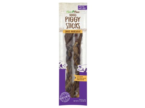 Cadet Farm to Paws Braided Piggy Sticks - Natural Dog Treats 1ea/Large, 2 ct