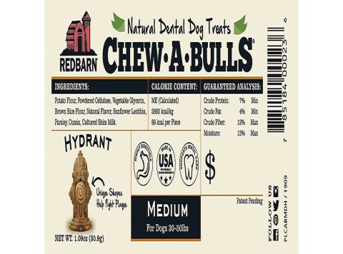 Redbarn Dog Chew A Bull Hydrant Medium 12 Count