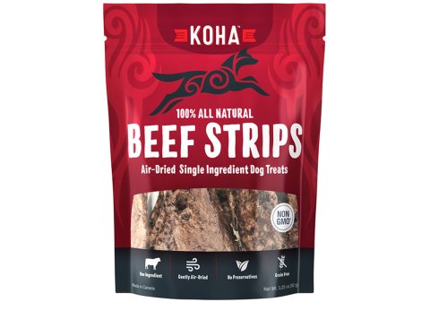 Koha Dog Grain Free Air Dried Beef Strips 3.25oz.