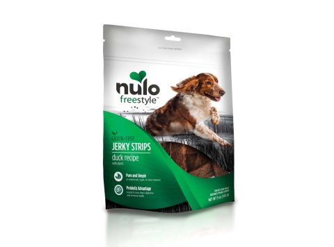 Nulo Freestyle Grain-Free Jerky Strip Dog Treats Duck w/Plums 1ea/5 oz