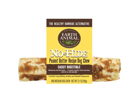 Earth Animal Dog No-Hide Peanut Butter 7 Inches 24 Count