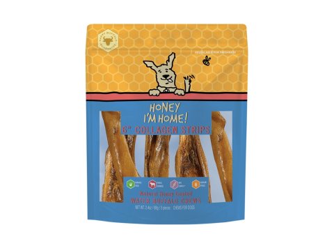 Honey I'm Home Dog Buffalo Collagen Chew 6 Inch 5 Pack