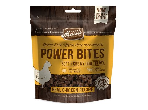 Merrick Power Bites Real Chicken Recipe 6 oz.(Case Of 6)