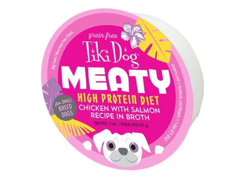 Tiki Pets Dog Mighty Chicken Salmon 3oz. (Case of 4)