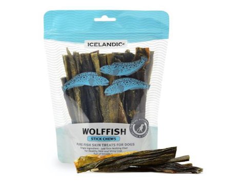 Icelandic Dog Wolffish Skin Stick Chews 4oz.