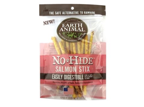 Earth Animal No Hide Salmon Chews Dog Treats; 10 Pack