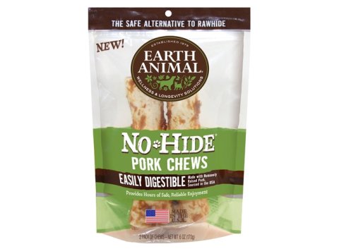 Earth Animal No Hide Pork Chews Dog Treats; 7 Inch; 2 Pack
