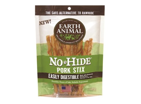 Earth Animal Nohide Pork Stix 10 Pk