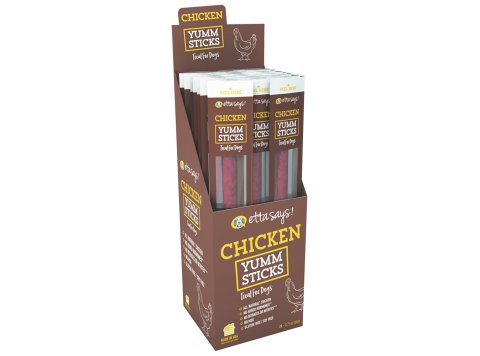 Etta Says! Chicken Yumm Sticks Dog Treat Display Box Chicken 24ea/24 ct