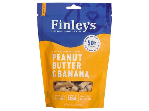 Finleys Dog Crunchy Biscuits Peanut Butter And Banana 12oz.