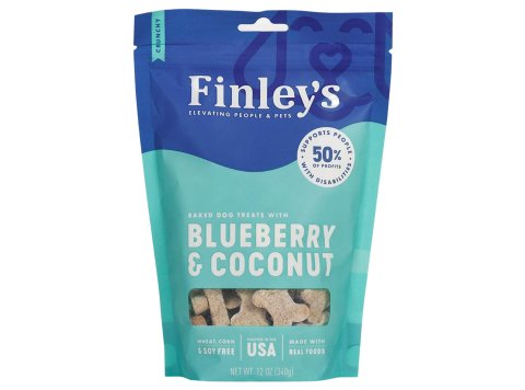 Finleys Dog Crunchy Biscuits Blueberry And Coconut 12oz.